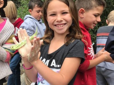 Monte Vista 2nd Grade Students making Yucca Soap